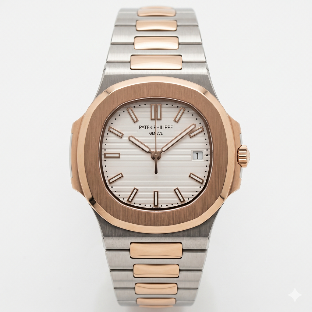 Patek Philippe White Dial - Two Tone Chain