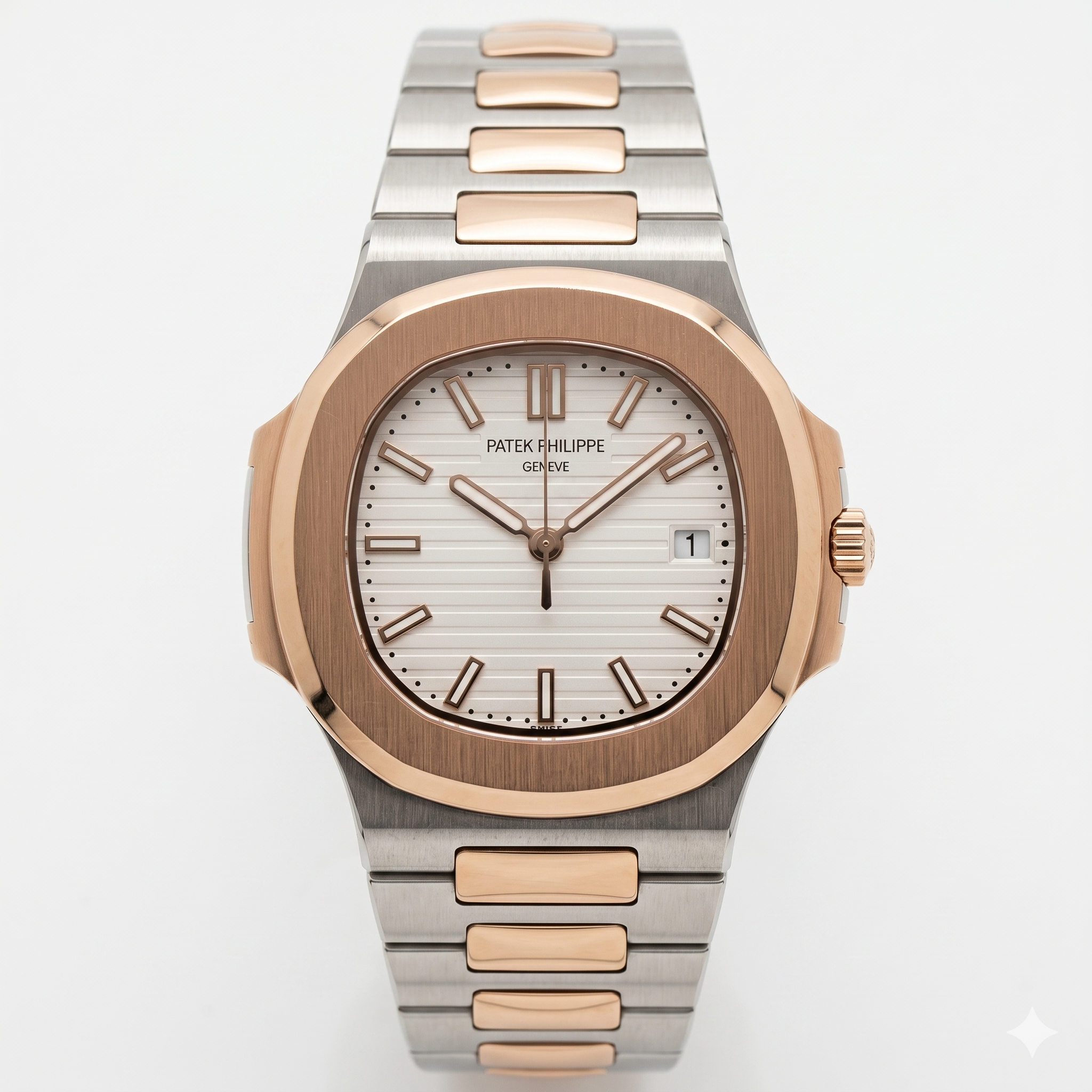 Patek Philippe White Dial - Two Tone Chain