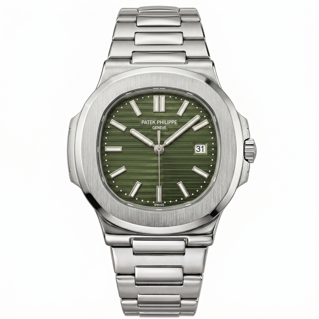 Patek Philippe Green Dial Silver Chain