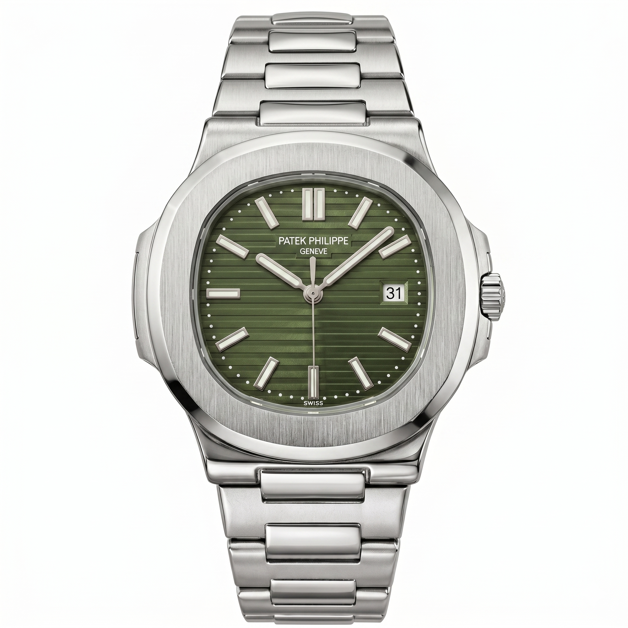 Patek Philippe Green Dial Silver Chain