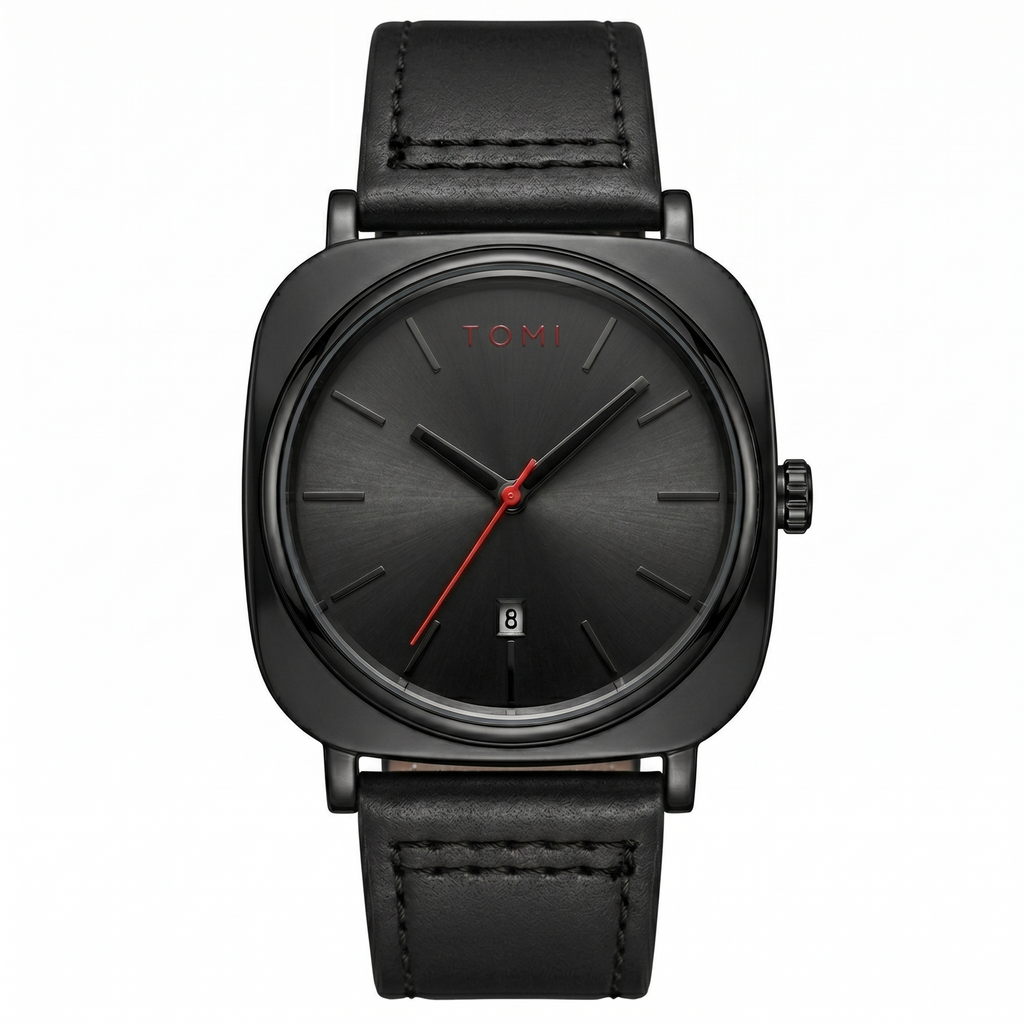 Tomi Watch Quartz Date - Black Colour