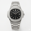 Patek Philippe Black Dial Silver Chain