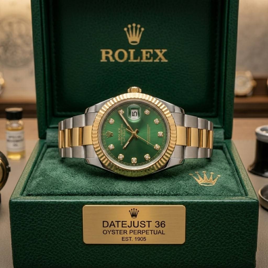RLX Datejust Stoned Dial - Green
